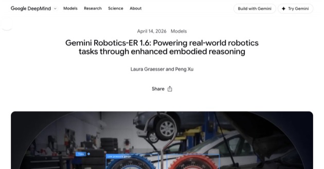 Capture d'écran de Gemini Robotics ER 1.6