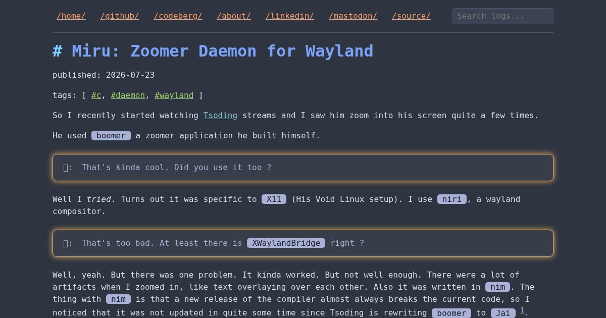 Miru: Zoomer Daemon for Wayland