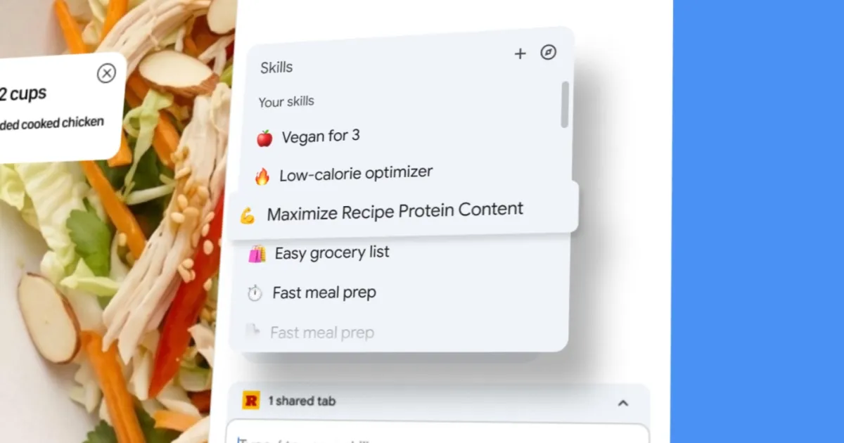 Nouvelle fonctionnalité Skills de Chrome pour l'IA