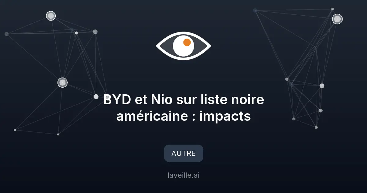 BYD et Nio sur liste noire américaine : impacts