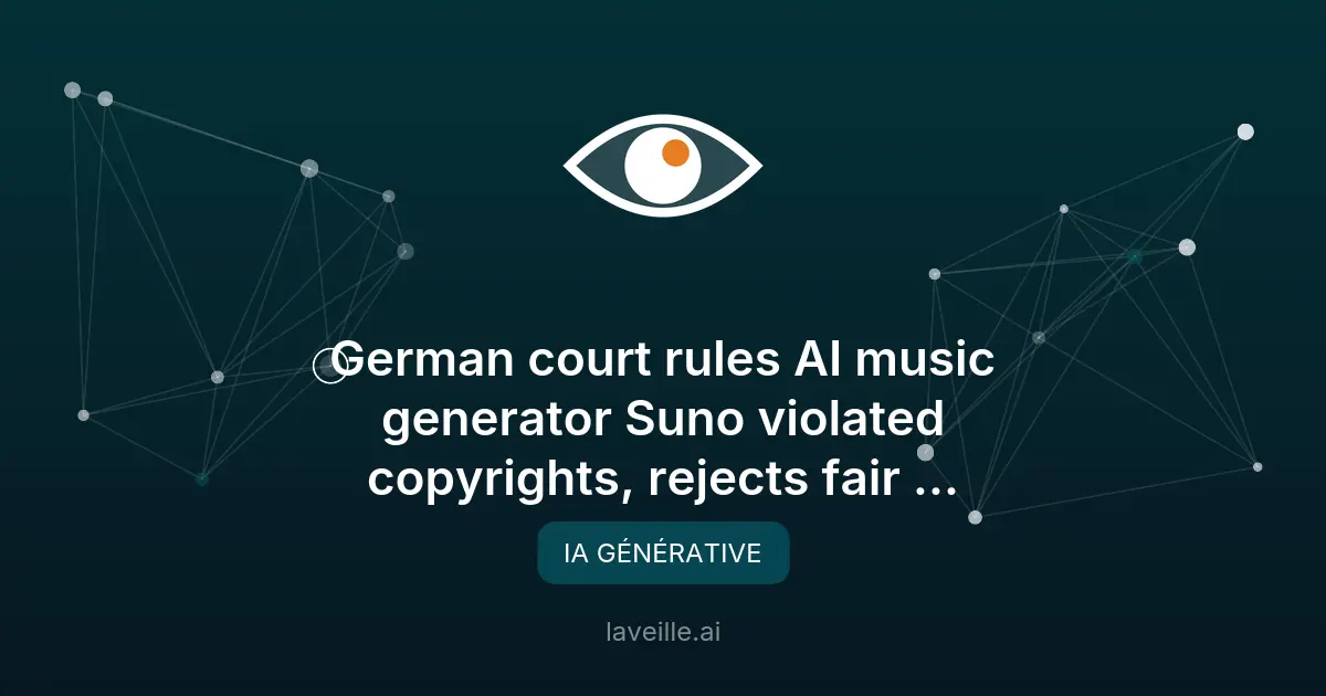 Suno condamné pour violation de droits d'auteur par un tribunal allemand