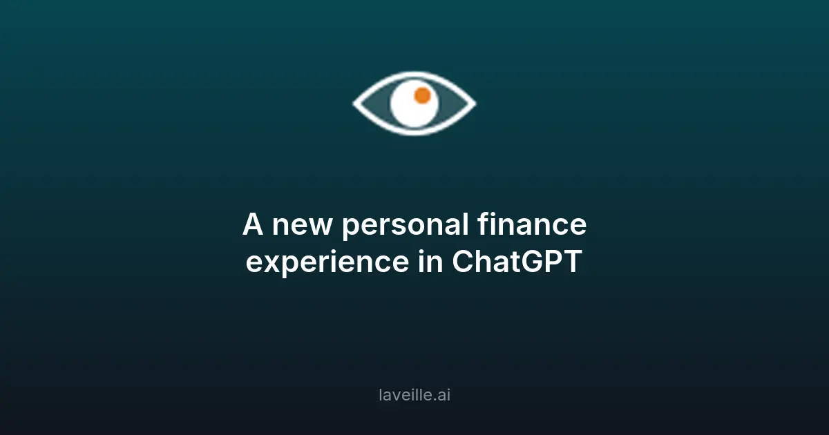 Nouvelle expérience financière personnelle dans ChatGPT
